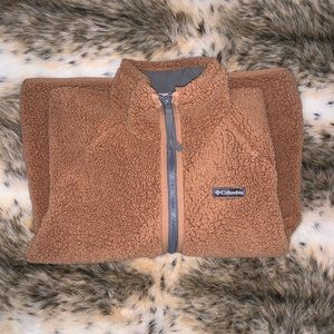 Columbia Teddybear Brown Sherpa Zip Up Jacket